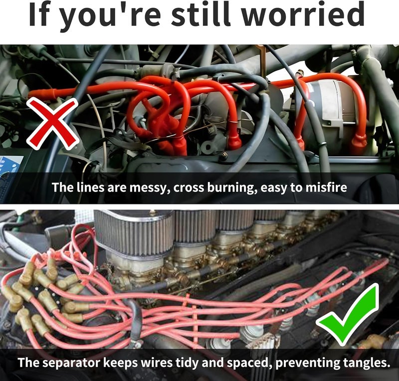 Stacool 6PCS Spark Plug Wire Separator & Spark Plug Wire Holder for 7mm 8mm 8.5mm 8.8mm Spark plug Wire,Universal 2/3/4 Wire Spark Plug Wire Separators for Engine Bay Maintenance - Image 5